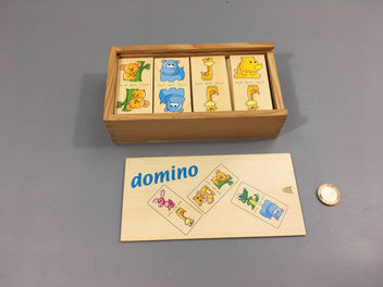 Domino en bois animaux