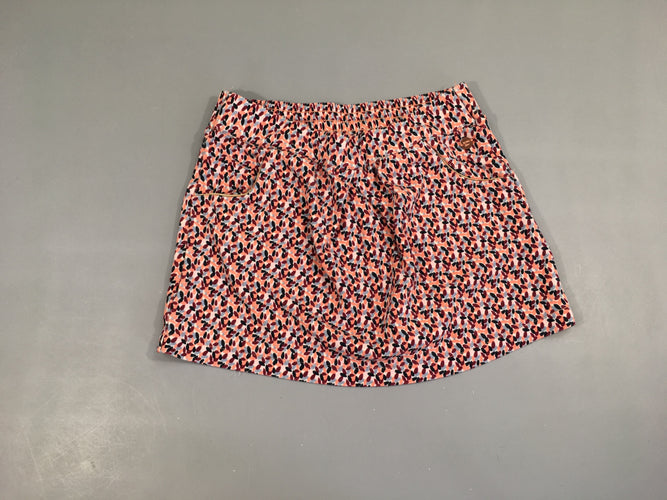 Short jersey motifs feuille bordeaux/corail/bleu, moins cher chez Petit Kiwi