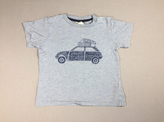 T-shirt m.c bleu flammé voiture, moins cher chez Petit Kiwi