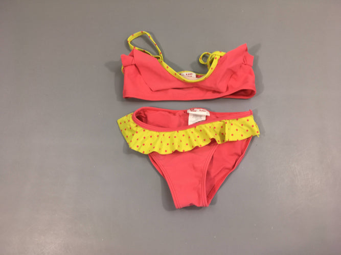 Bikini rose/jaune pois, moins cher chez Petit Kiwi