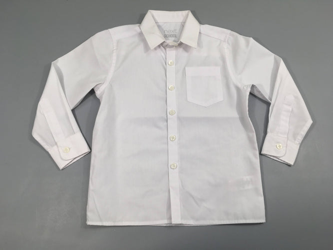 Chemise d'école m.l blanche, fermeture par scratchs, état neuf, moins cher chez Petit Kiwi