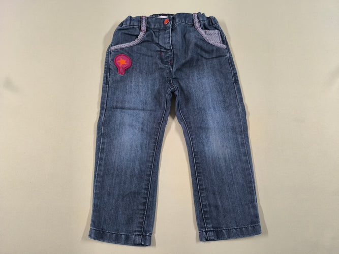 Jeans écusson montgolfière étoile, moins cher chez Petit Kiwi