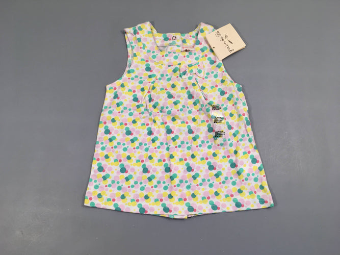 NEUF Robe s.m jersey pois rose/vert, moins cher chez Petit Kiwi