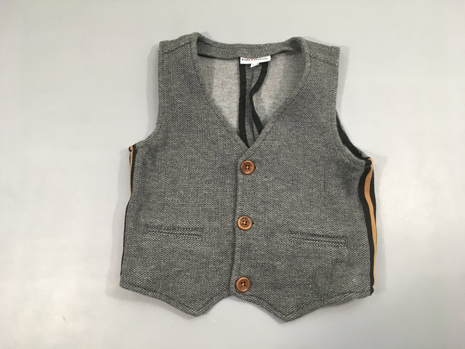 Gilet de costume s.m molleton gris chiné, moins cher chez Petit Kiwi