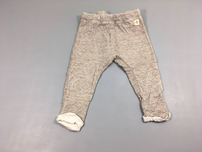 Pantalon molleton texturé beige chiné à revers, moins cher chez Petit Kiwi