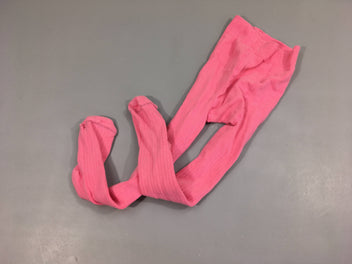 Paire de collants rose côtes, 23-26, légèrement bouloché