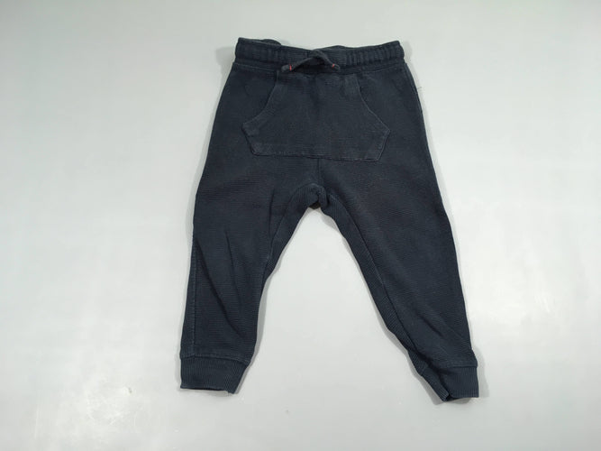 Pantalon molleton texturé bleu foncé poche avt, moins cher chez Petit Kiwi