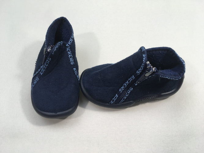 Pantoufles velours bleu Kickers 20, moins cher chez Petit Kiwi