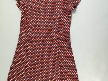 Robe m.c bordeaux motifs, légèrement boulochée