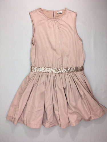 Robe satinée vieux rose sequoins ceinture, moins cher chez Petit Kiwi