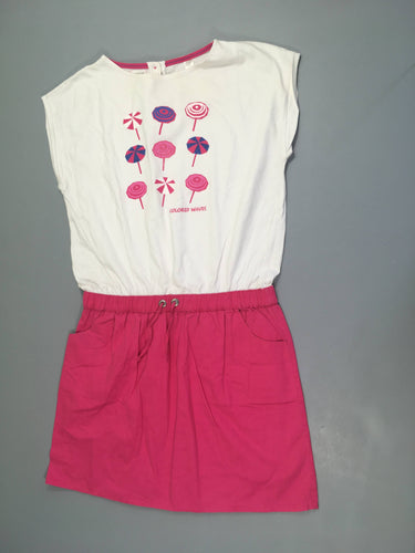 Robe s.m blanc/rose parasoles, moins cher chez Petit Kiwi