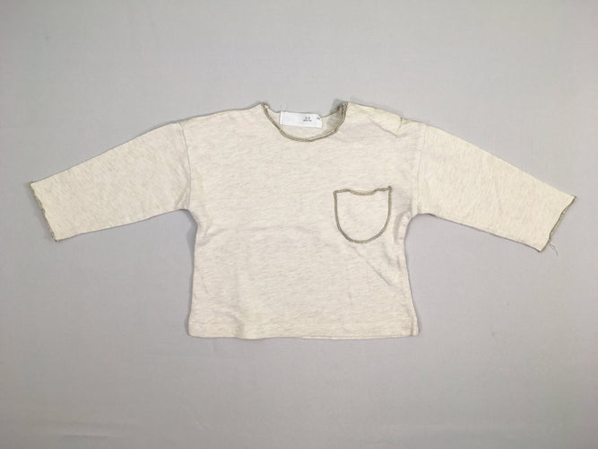 T-shirt m.l beige rayé poche, moins cher chez Petit Kiwi