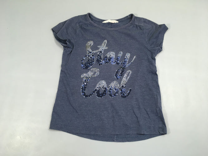 T-shirt m.c bleu flammé Stay sequins, moins cher chez Petit Kiwi