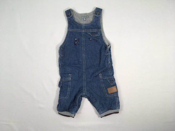 Salopette ouatinée denim doublé jersey, moins cher chez Petit Kiwi