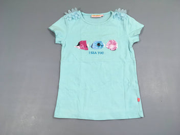 T-shirt m.c bleu poissons tulle épaules