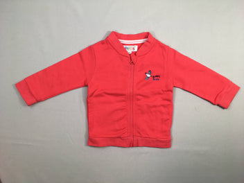 Sweat zippé rouge oiseau