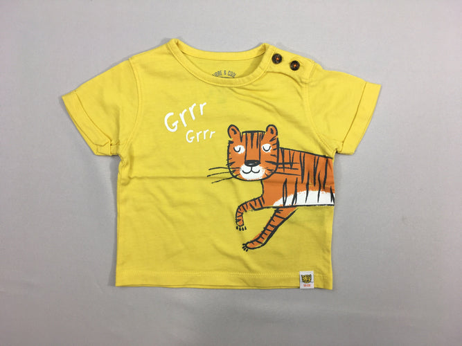 T-shirt m.c jaune tigre, moins cher chez Petit Kiwi