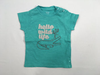 T-shirt m.c vert flammé Hello relief