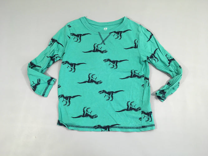 T-shirt m.l vert dinosaures, moins cher chez Petit Kiwi