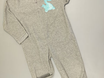 Pyjama velours gris dinosaure