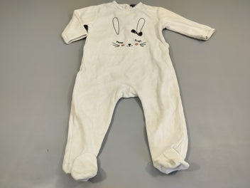 Pyjama velours blanc tête de lapine