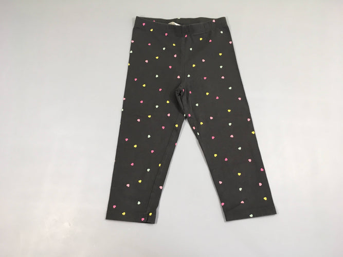 Legging court gris foncé coeurs, moins cher chez Petit Kiwi