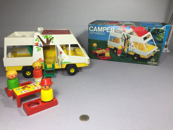 Camping car vintage - style fisher price - tel que sur la photo (boite écornée)