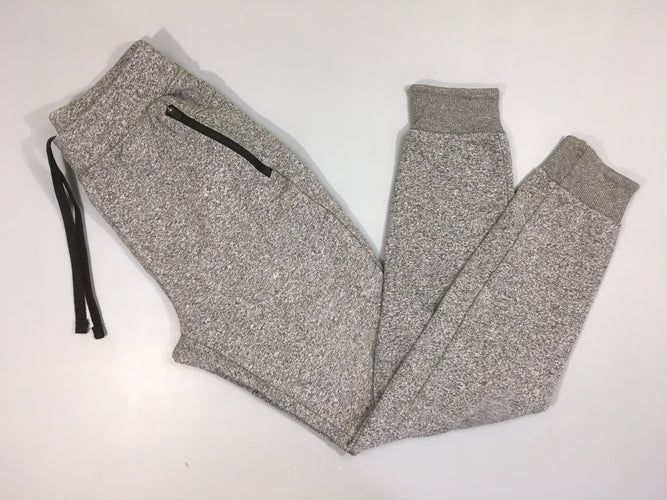 Pantalon de training molleton gris chiné, genoux usés, moins cher chez Petit Kiwi