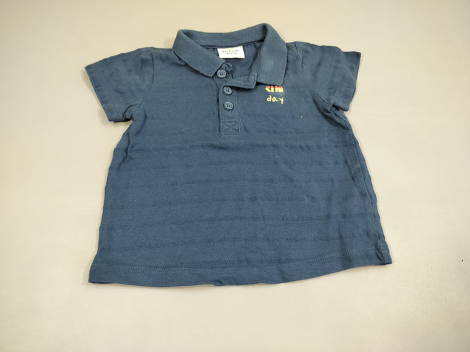 Polo m.c jersey bleu marine  "sun day", moins cher chez Petit Kiwi