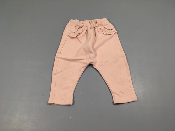 Pantalon molleton rose froufrous, moins cher chez Petit Kiwi