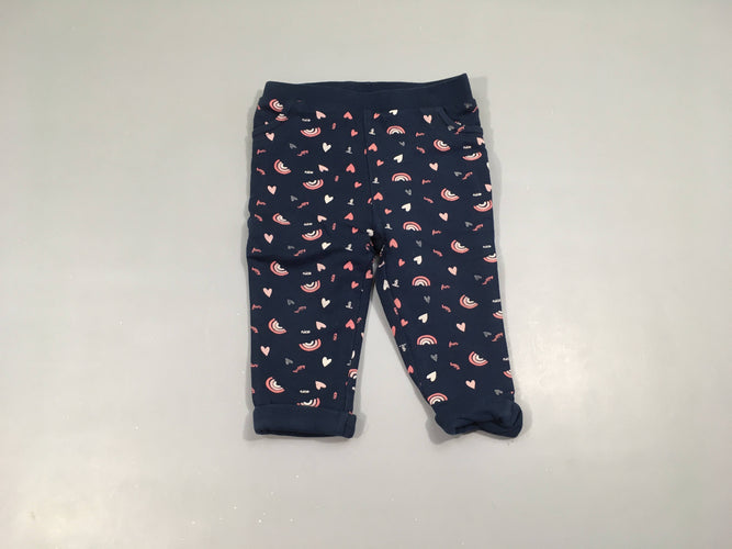 Pantalon molleton bleu foncé arc-en-ciel, moins cher chez Petit Kiwi