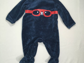 Pyjama velours bleu foncé lunettes