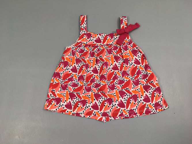 T-shirt s.m blanc motifs orange/rose foncé, moins cher chez Petit Kiwi