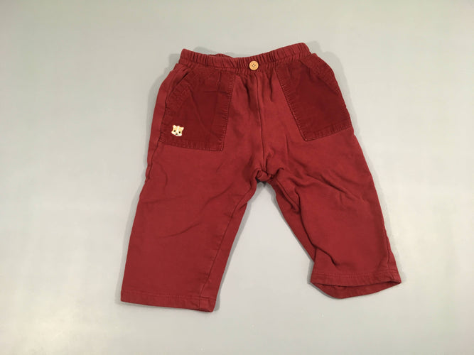 Pantalon molleton bordeaux, moins cher chez Petit Kiwi