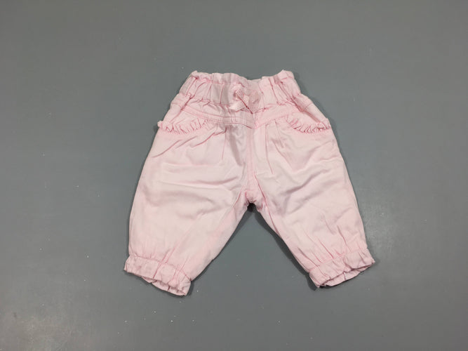 Pantalon rose doublé jersey, moins cher chez Petit Kiwi