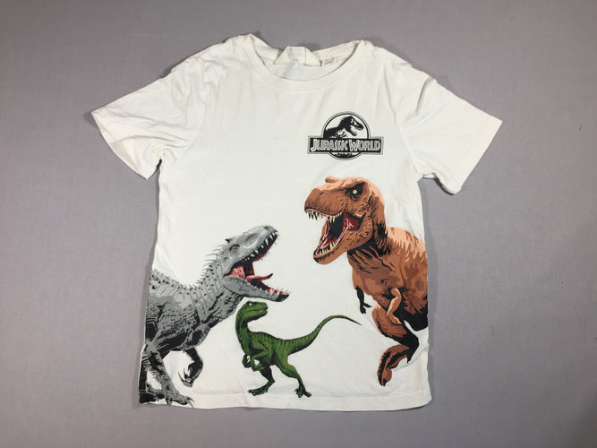 T-shirt m.c blanc - dinosaure, moins cher chez Petit Kiwi