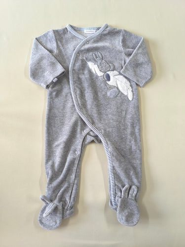 Pyjama velours gris âne sapin, moins cher chez Petit Kiwi