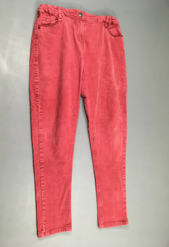 Pantalon velours côtelé rose vif, moins cher chez Petit Kiwi