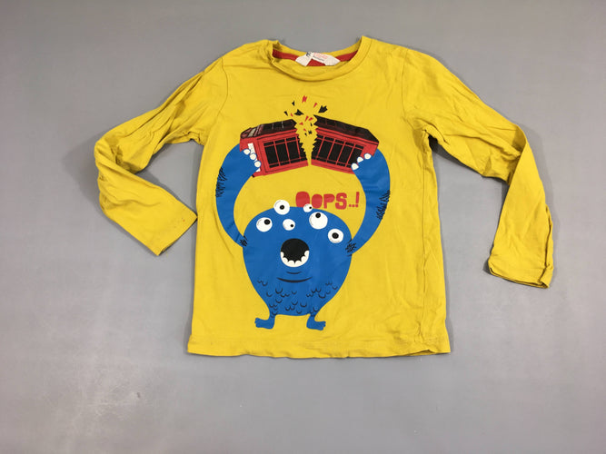 T-shirt m.l jaune monstre, moins cher chez Petit Kiwi
