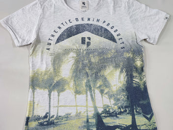 T-shirt m.c gris flammé plage 
