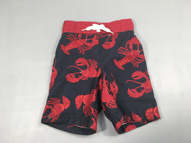 Maillot short bleu marine crabes rouges, Gymboree, moins cher chez Petit Kiwi