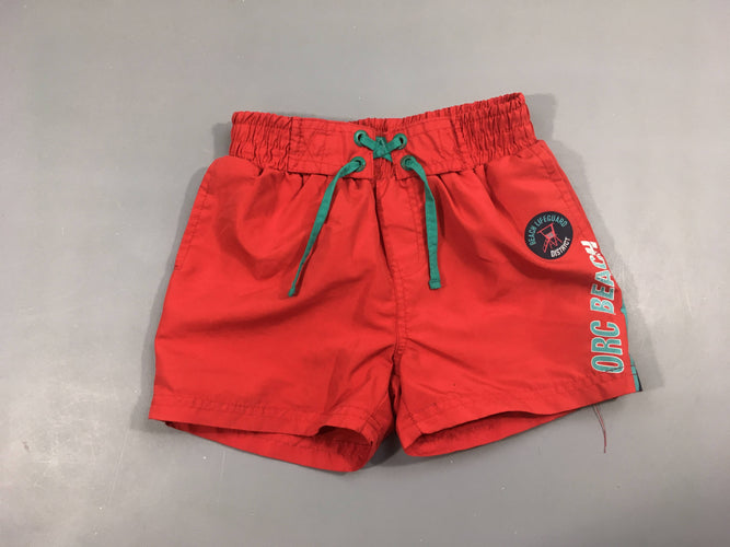 Maillot short rouge Beach, moins cher chez Petit Kiwi