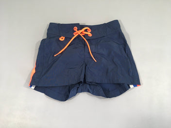 Maillot short bleu foncé motifs arrière corail-blanc-bleu Sunder