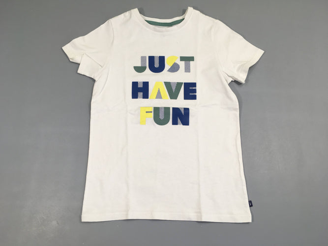 T-shirt m.c blanc just have fun, moins cher chez Petit Kiwi