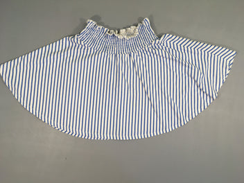 Jupe jersey s.mockée blanc ligné bleu