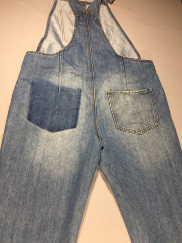 Salopette en jean effet délavé - éraillée aux genoux - Taille 40, moins cher chez Petit Kiwi