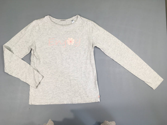 T-shirt m.l gris clair chiné Enjoy fleurs-Petite tache manche, moins cher chez Petit Kiwi