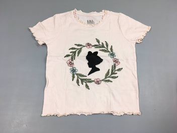 T-shirt m.c rose pâle fille brodées