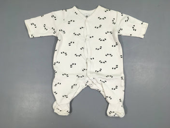 Pyjama jersey blanc tête pandas