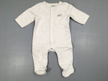 Pyjama velours blanc cassé chiné gris clair Mini Nous